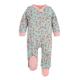 Burt's Bees Baby Baby Girls' Sleep & Play, Organic One-Piece Romper-Jumpsuit PJ, Zip Footie, Ditsy Floral, 6-9 Months