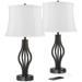 360 Lighting Heather 25 3/4" Iron and White USB Table Lamps Set of 2