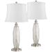 Carol Mercury Glass White Shade Table Lamps Set of 2