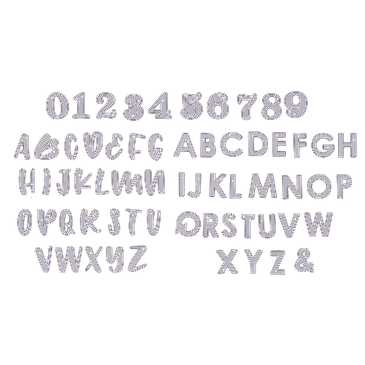 buttinette Matrice de découpe "lettres et chiffres", 1,8 cm, 63 pièces