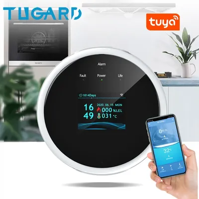 TUGARD-Capteur de Gaz Naturel GS21 Wifi Tuya Système d'Alarme pour Maison et Cuisine Smartlife