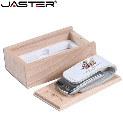 JASTER – clé USB 2.0 en cuir personnalisable avec Logo d'entreprise 4/8/16 go 64/32 go avec boîte