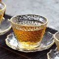 Tasse à thé en verre doré avec bord doré tasse à café arabe tasses à thé Kung Fu Green Puer style