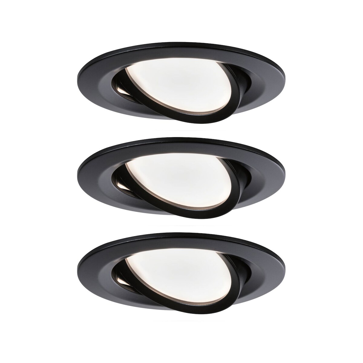 Paulmann LED Einbauleuchte Nova Coin Basisset schwenkbar rund 84mm 50° Coin 3x6W 3x470lm 230V 2700K Schwarz matt 94471 Image