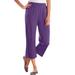 Plus Size Women's 7-Day Knit Capri by Woman Within in Radiant Purple (Size L) Pants