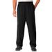 Men's Big & Tall Fleece Open-Bottom Sweatpants by KingSize in Black (Size 5XL)