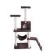 Coffee Brown With Four Levels, Ramp, Hammock and Condo Real Wood Cat Tree, 57" H, 34.3 LBS, Brown / Tan