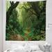 East Urban Home Rainforest Tapestry Queen Size, Forest In Nepal Touristic Trekking Branches Misty Road Fresh Air Outdoors Theme | Wayfair