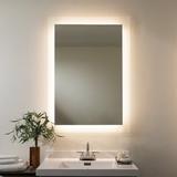 Séura Forte Frameless Lighted Vanity Mirror, Glass in White/Black | 36 H x 30 W x 1.5 D in | Wayfair LMR-3000x3600-RE-FO-COB5-SR-ES-DM