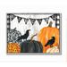 Stupell Industries Welcome Halloween Sign Painted Pumpkin Designs by Andrea Tachiera - Graphic Art Print in Brown | 14 H x 11 W x 1.5 D in | Wayfair