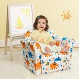 Zoomie Kids Epstein Elephant Kids Club Chair in Blue/Brown/Orange | 17 H x 19.5 W x 15 D in | Wayfair 878DF405C90744DAB12132B6EC6E385C