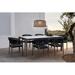 Joss & Main Izola 7 Piece Outdoor Dining Set in Eucalyptus Wood w/ Superstone & Rope Wood/Stone/Concrete in Black/Brown | Wayfair