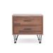 Latitude Run® Fairdale 2 - Drawer Solid Wood Nightstand Wood in Black/Brown | 17.93 H x 19.69 W x 15.75 D in | Wayfair