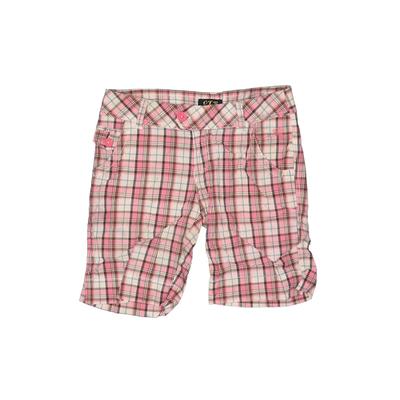 OTB Khaki Shorts: Pink Print Mid...