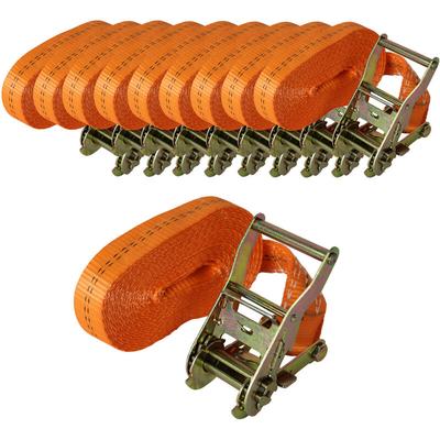 10x Profi Ratschen Spanngurt Spanngurte Zurrgurt 1-tlg 6m 2t 2to 2000kg TÜV/GS ORANGE Image
