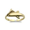 Jewelco London Ladies Solid 9ct Yellow Gold Dolphin Wrap Toe Ring