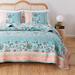 Audrey Turquoise Quilt Set by Barefoot Bungalow in Turquoise (Size 3PC FULL/QU)