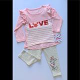 Disney Matching Sets | Disney Minnie "Lve" Girl's 2 Piece 18 Months Nwt | Color: Pink/Red | Size: 18mb