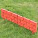 Gardenised Outdoor Brick Stone Gate Lawn Edging Pack Of 8 Artificial Hedge in Red | 12 H x 17 W x 1 D in | Wayfair QI004019R