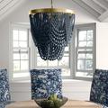 Dakota Fields Cornew 2-Tier Draped Wood Bead Chandelier Wood in Blue | 25.5" L x 25" H | Wayfair E59FA571B952445E8CE7814C9A08E1F6