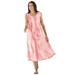 Plus Size Women's Sleeveless Pintuck Tie-Dye Dress by Woman Within in Sweet Coral Tie Dye (Size 30 W)