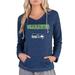 Women's Concepts Sport Navy Seattle Seahawks Mainstream Hooded Long Sleeve V-Neck Top