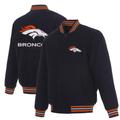 Men's JH Design Navy Denver Broncos Reversible Full-Snap Jacket