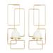 Juniper + Ivory 13 In. x 5 In. Contemporary Candlestick Holders Gold Iron - Juniper + Ivory 91839
