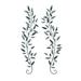 Juniper + Ivory Set of 2 16 In. x 59 In. Traditional Floral Wall Decor Turquoise Metal - Juniper + Ivory 95459
