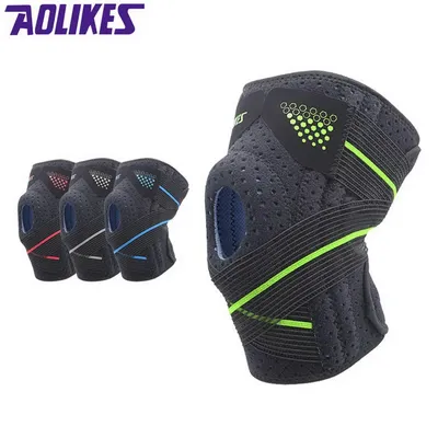 AOLIKES 1 pièces Silicone rembourrage sport genouillère de soutien articulaire genouillère vtt