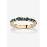 Women's Yellow Gold Plated Simulated Birthstone Eternity Ring by PalmBeach Jewelry in December (Size 10)