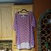 Lularoe Tops | Lularoe Irma Multicolor Short Sleeve Tunic Top | Color: Purple/White | Size: 2x