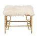 Juniper + Ivory Grayson Lane 19 In. x 23 In. Contemporary Stool Gold Iron and Fabric - Juniper + Ivory 65571