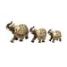 Juniper + Ivory Set of 3 7 In. Gold Elephant Eclectic Sculpture Polystone - Juniper + Ivory 69475