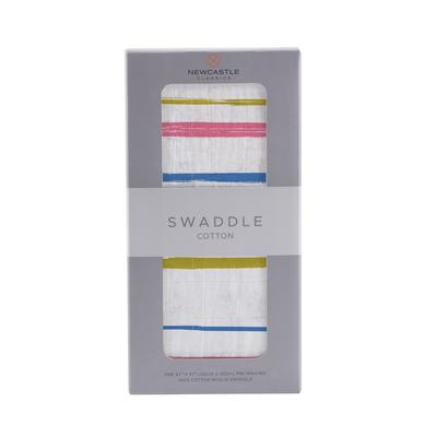 Watercolor Stripe Cotton Muslin Swaddle - Newcastle Classics 602