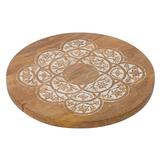 Juniper + Ivory 2 In. x 14 In. Country Cottage Lazy Susan Cake Stand Brown Wood - Juniper + Ivory 78282