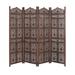 Juniper + Ivory Grayson Lane 72 In. x 80 In. x 1 In. Traditional Room Divider Screen Brown Mango Wood - Juniper + Ivory 23782