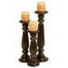 Juniper + Ivory Set of 3 18 In., 15 In., 12 In. Traditional Candle Holder Brown Mango Wood - Juniper + Ivory 51452