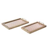 Juniper + Ivory Set of 2 18 In., 20 In. Contemporary Tray Brown Mango Wood - Juniper + Ivory 37189