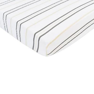 Grey Stripe Cotton Muslin Crib Sheet - Newcastle Classics 440