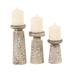 Juniper + Ivory Set of 3 6 In., 8 In., 10 In. Natural Candle Holder Brown Mango Wood - Juniper + Ivory 30974