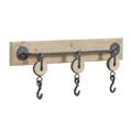 Juniper + Ivory Grayson Lane 10 In. x 24 In. Industrial Wall Hook Brown Wood - Juniper + Ivory 43399