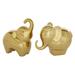 Juniper + Ivory Set of 2 6 In., 7 In. Gold Contemporary Elephant Sculpture Porcelain - Juniper + Ivory 22428