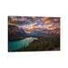 East Urban Home Peyto Lake At Dusk by Michael Zheng - Wrapped Canvas Photograph Print Canvas in Black/Blue/Gray | 18 H x 26 W x 0.75 D in | Wayfair