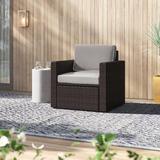 Wade Logan® Arbedella Outdoor Wicker Deep Seating Patio Chair w/ Cushions in Gray | 34.6 H x 32.5 W x 29.5 D in | Wayfair