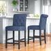 Andover Mills™ Burlison 23.5" Counter Stool Wood/Upholstered in Blue | 38.25 H x 18 W x 22.5 D in | Wayfair 9725FA68711049A3A2C50F801016686A