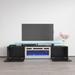 Brayden Studio® Aiyah TV Stand for TVs up to 75" w/ Electric Fuel Type & Fireplace Included Wood in Black | 19 H in | Wayfair