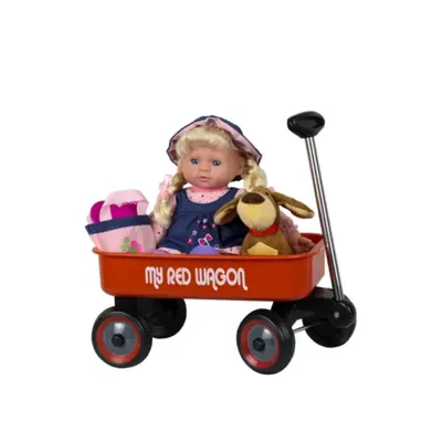 Kid Concepts Blonde Baby Doll with Wagon and Accessories