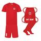 Sportees Retro Kids Personalised All Red England Style Away Football Kit With FREE Socks & Bag Youth Football England Boys Or Girls Football Jersey Child Football Kit - 3/4 Years