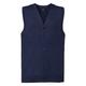 Russell Collection Mens V-Neck Sleeveless Knitted Cardigan (S) (Denim Marl)